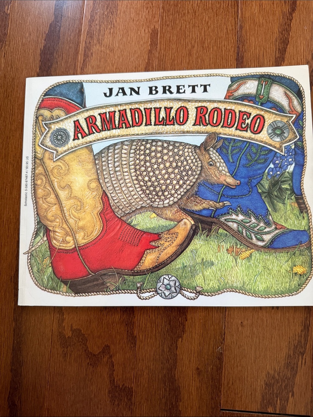 Vintage 1996 Jan Brett Armadillo Rodeo First Scholastic Printing Book